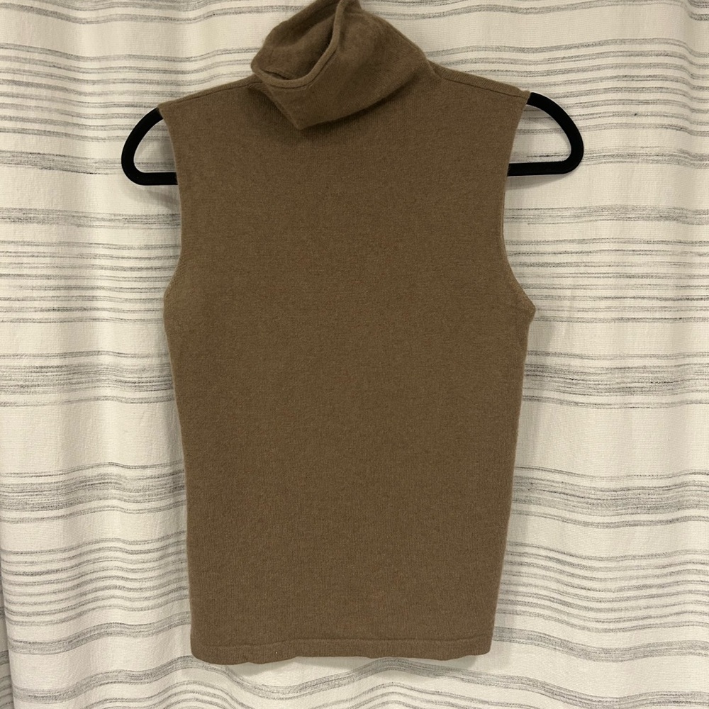 Ralph Lauren Brown Sleeveless Turtleneck Sweater